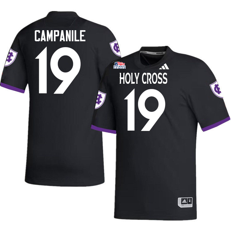 Holy Cross Crusaders #19 Dominic Campanile College Football Jerseys,Uniforms-Black
